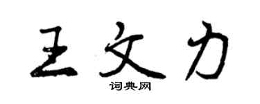 曾慶福王文力行書個性簽名怎么寫