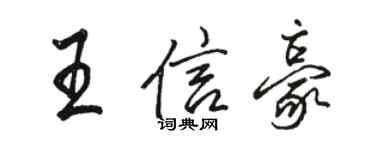 駱恆光王信豪行書個性簽名怎么寫