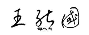 梁錦英王能國草書個性簽名怎么寫