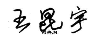 朱錫榮王昆宇草書個性簽名怎么寫