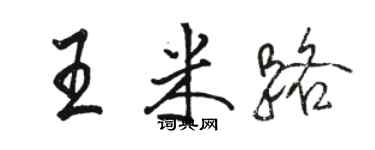 駱恆光王米路行書個性簽名怎么寫