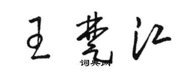 駱恆光王楚江草書個性簽名怎么寫