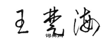 駱恆光王楚海草書個性簽名怎么寫