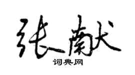 曾慶福張獻行書個性簽名怎么寫