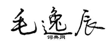 曾慶福毛逸辰行書個性簽名怎么寫