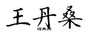 丁謙王丹桑楷書個性簽名怎么寫