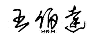 朱錫榮王伯達草書個性簽名怎么寫