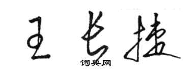 駱恆光王長捷草書個性簽名怎么寫