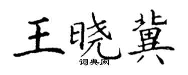 丁謙王曉冀楷書個性簽名怎么寫