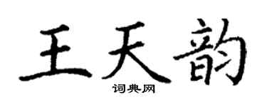 丁謙王天韻楷書個性簽名怎么寫
