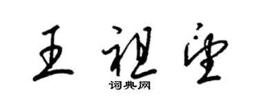 梁錦英王祖望草書個性簽名怎么寫