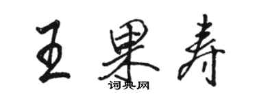 駱恆光王果壽行書個性簽名怎么寫