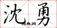 丁謙沈勇楷書怎么寫