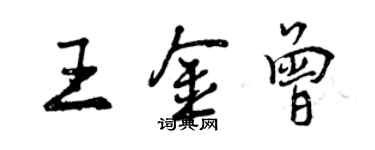 曾慶福王金曾行書個性簽名怎么寫