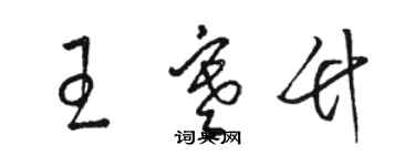 駱恆光王寒竹草書個性簽名怎么寫