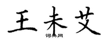 丁謙王未艾楷書個性簽名怎么寫