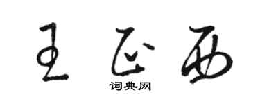 駱恆光王正西草書個性簽名怎么寫