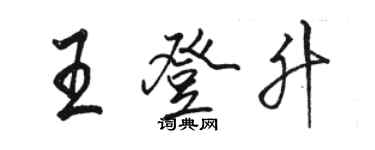 駱恆光王登升行書個性簽名怎么寫