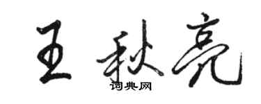 駱恆光王秋亮行書個性簽名怎么寫