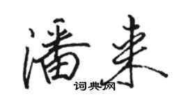 駱恆光潘來行書個性簽名怎么寫