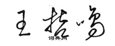 駱恆光王哲鳴草書個性簽名怎么寫