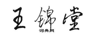 駱恆光王錦堂行書個性簽名怎么寫