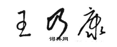 駱恆光王乃康草書個性簽名怎么寫