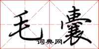 荊霄鵬毛囊行書怎么寫
