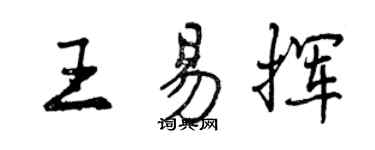曾慶福王易揮行書個性簽名怎么寫
