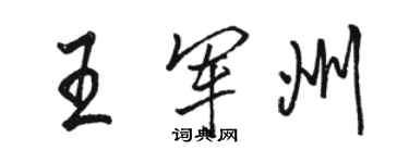 駱恆光王軍州行書個性簽名怎么寫