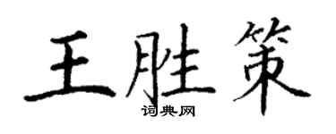 丁謙王勝策楷書個性簽名怎么寫