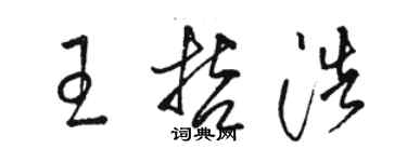 駱恆光王哲浩草書個性簽名怎么寫