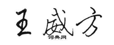 駱恆光王威方行書個性簽名怎么寫