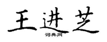 丁謙王進芝楷書個性簽名怎么寫