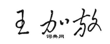 駱恆光王加放草書個性簽名怎么寫