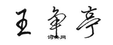 駱恆光王爭亭行書個性簽名怎么寫