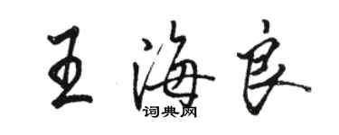 駱恆光王海良行書個性簽名怎么寫