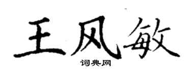 丁謙王風敏楷書個性簽名怎么寫