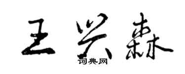 曾慶福王興森行書個性簽名怎么寫