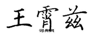 丁謙王霄茲楷書個性簽名怎么寫