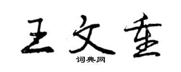 曾慶福王文重行書個性簽名怎么寫