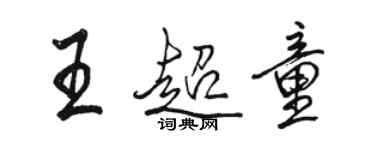 駱恆光王超童行書個性簽名怎么寫