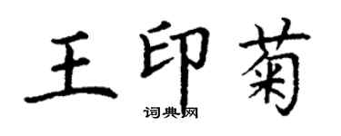 丁謙王印菊楷書個性簽名怎么寫