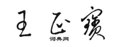 駱恆光王正寶草書個性簽名怎么寫
