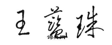 駱恆光王藍珠草書個性簽名怎么寫