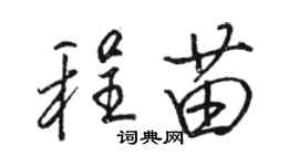 駱恆光程苗行書個性簽名怎么寫