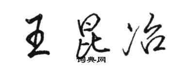 駱恆光王昆冶行書個性簽名怎么寫