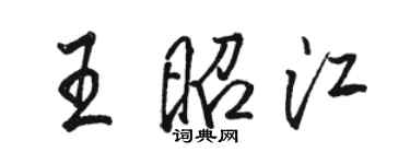 駱恆光王昭江行書個性簽名怎么寫
