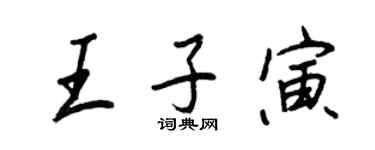 王正良王子寅行書個性簽名怎么寫