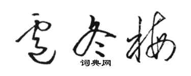 駱恆光盧冬梅草書個性簽名怎么寫